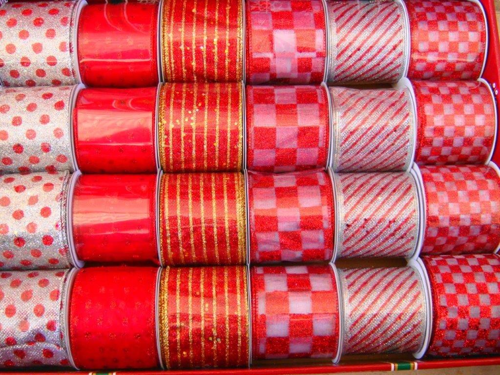Silver Red Dots Stripes Blocks